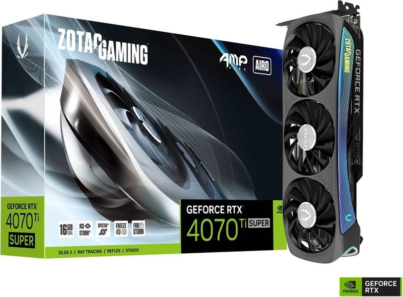 Zotac Gaming GeForce RTX 4070 Ti SUPER AMP AIRO, 16GB GDDR6X, HDMI, 3x DP