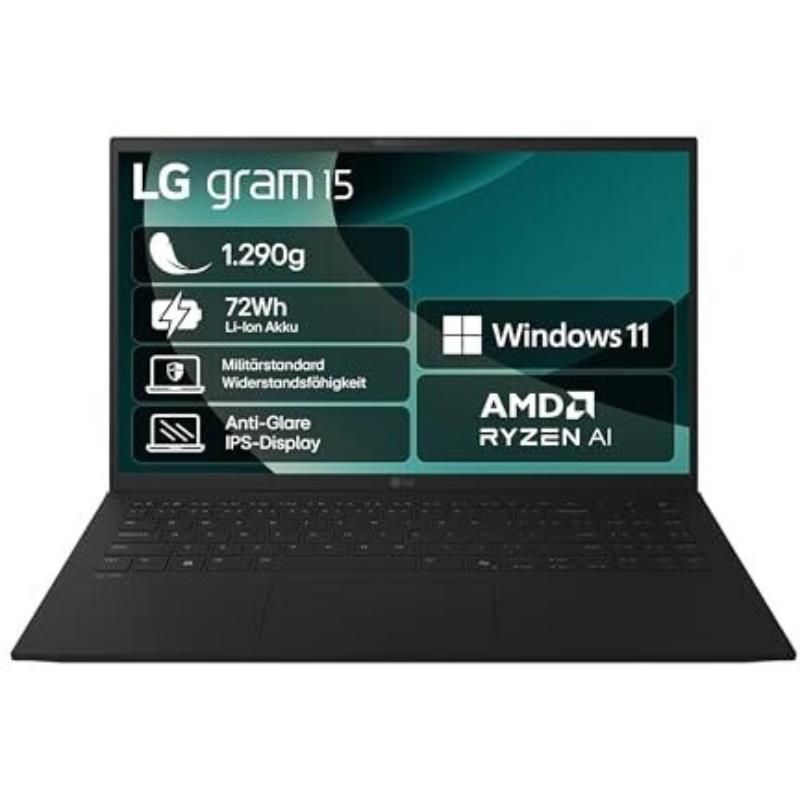 LG Gram 15 Zoll - AMD Ryzen AI 7 350 (16GB RAM, 512 GB Dual SSD, Radeon 860M Graphics, Windows 11
