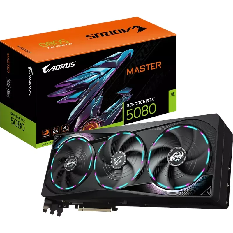GIGABYTE AORUS GeForce RTX 5080 Master 16G, 16GB GDDR7, HDMI, 3x DP