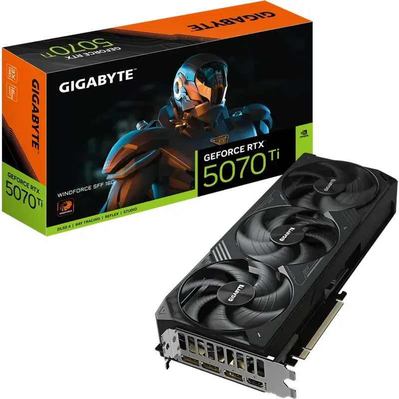 GIGABYTE GeForce RTX 5070 Ti Windforce SFF 16G, 16GB GDDR7, HDMI, 3x DP