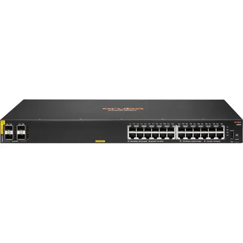 HPE Aruba CX 6000 Series Rackmount Gigabit Managed Switch, 24x RJ-45, 4x SFP, 370W PoE+