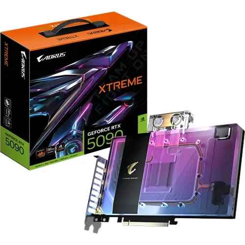 GIGABYTE AORUS GeForce RTX 5090 Xtreme Waterforce WB 32G, 32GB GDDR7, HDMI, 3x DP
