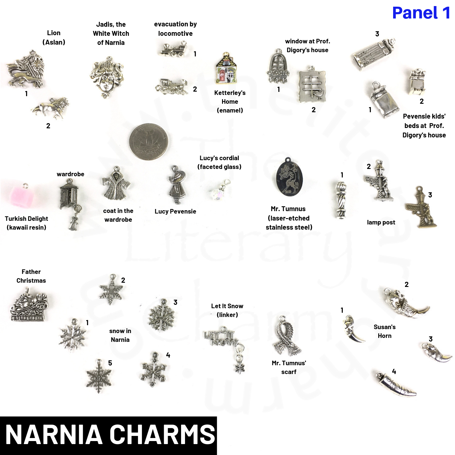 NARNIA theme charms, CS Lewis gifts, Narnia pin, Narnia art, Chronicles of Narnia, Lion Witch Wardrobe, DIY Jewelry, Bookworm Gifts, Faun Satyr, Turkish Delight, Christian Gifts, Christian Jewelry