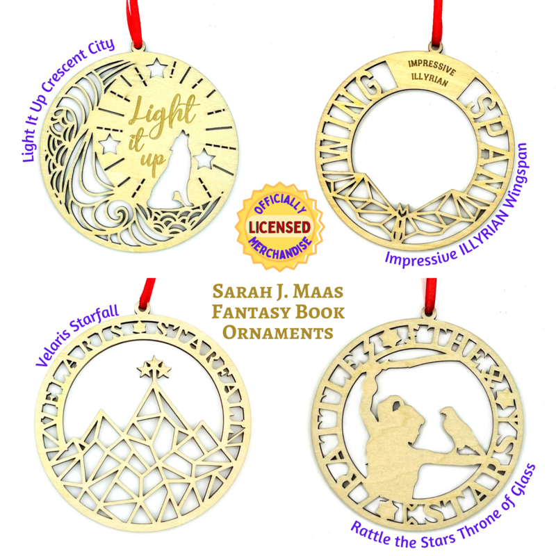 ACOTAR Laser Cut Ornaments Sarah J. Maas Merch Velaris Rhysand Light it Up Crescent City Lunathion Rattle the Stars Throne of Glass Holiday Decor UPICK