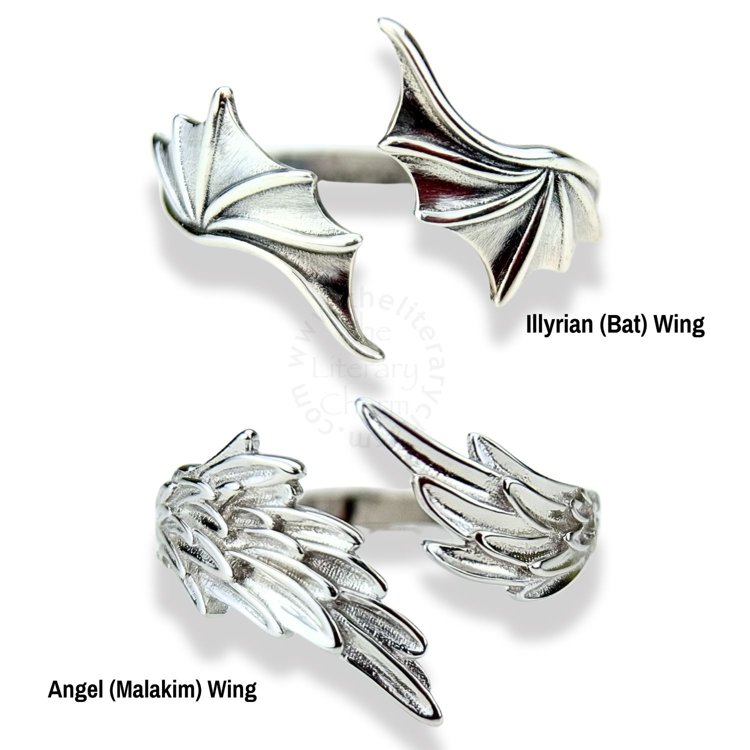 ILLYRIAN WINGS Adjustable Ring, S.J. Maas, ACOTAR Jewelry, Bat Angel Archangel Malakim Wings, Stackable Rings, Licensed Merch