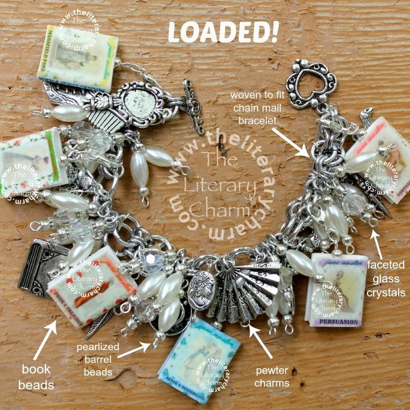 Jane Austen Sparkling Elegance Chain Mail Charm Bracelet (Build-A-Bracelet)