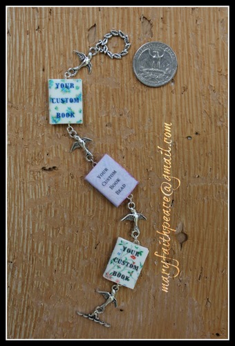 Custom Mini Book Bird Link Bracelet - Choice of Two Versions
