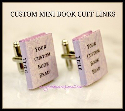 CUSTOM Mini Book Cuff Links