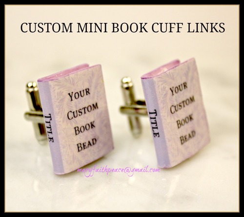 CUSTOM Mini Book Cuff Links