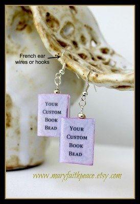 Custom Mini Book Earrings