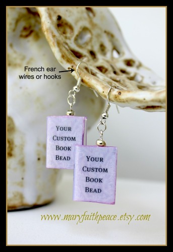 Custom Mini Book Earrings