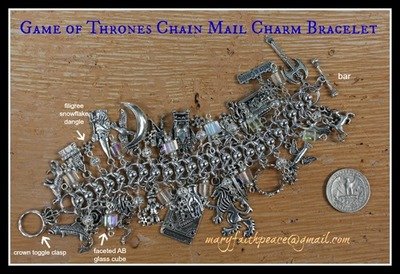 &quot;Winter is Coming&quot; Chain Mail Charm Bracelet (Build-A-Bracelet)