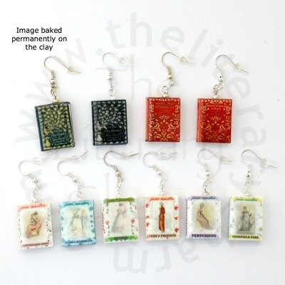 JANE AUSTEN Book Bead Earrings