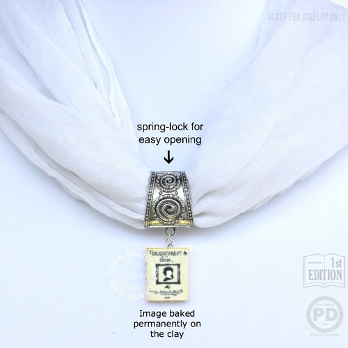 THE PICTURE OF DORIAN GRAY Book Pendant Scarf Ring Hinged Spring Lock