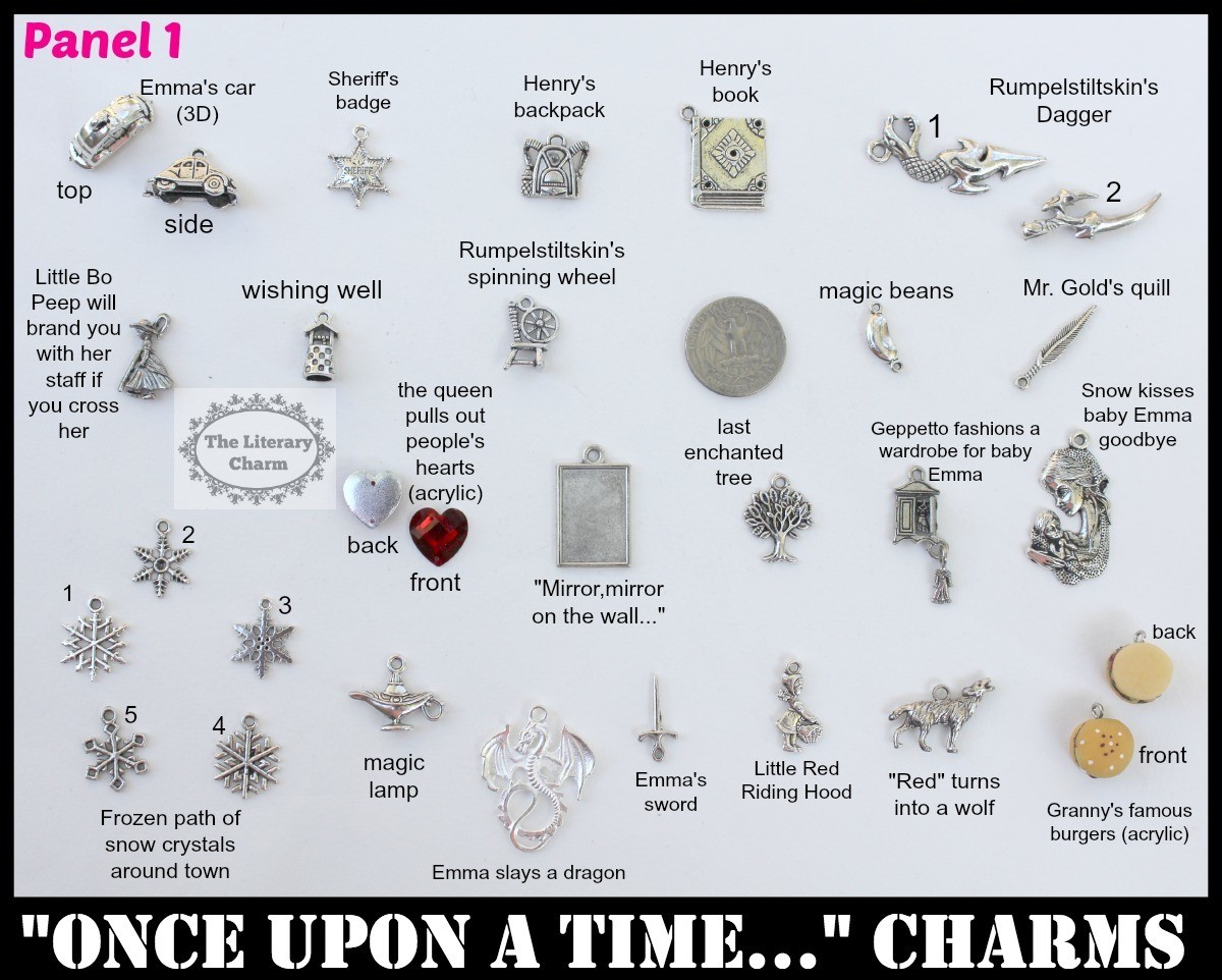 Once Upon A Time OUAT Fairy Tales Themed Charm Collection EXTENSIVE!