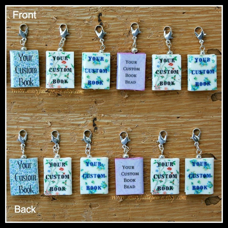 Custom Mini Book Beads Charms from Durable Clay