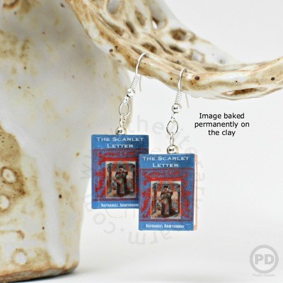 SCARLET LETTER Book Bead Earrings