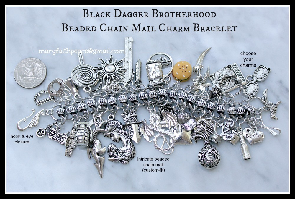 Vampire Brotherhood BDB Beaded Chain Mail Charm Bracelet LOADED!