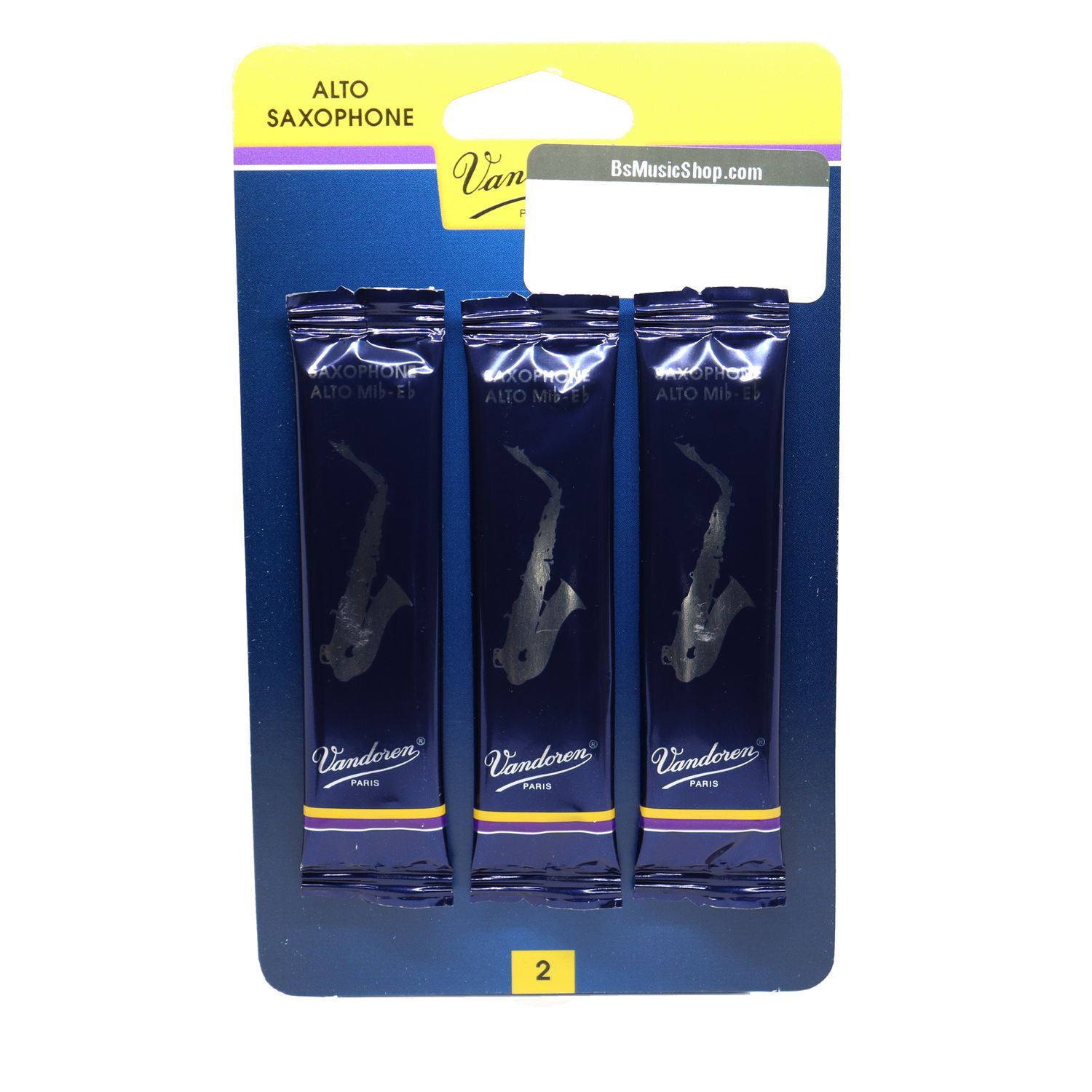 Vandoren Alto Saxophone Reeds 3pk, Strength: 2.0