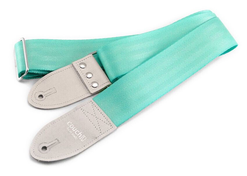 Couch Straps The Recycled Mint Seatbelt w/ White Tabs