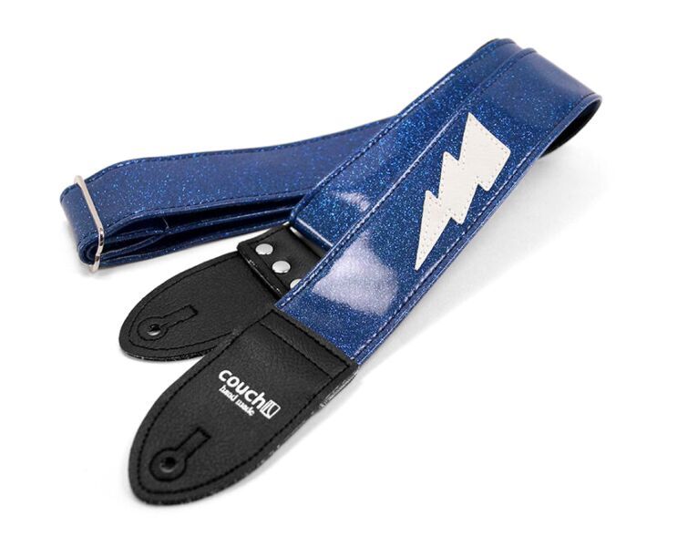 Couch Straps Blue Sparkle Lightning Bolt w/ White Bolt