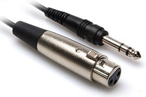 Hosa - Balanced Interconnect, XLR3F to 1/4 in TRS, 2 ft