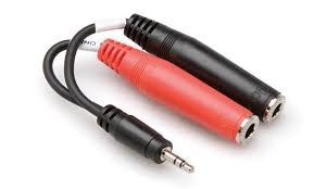 Hosa - Stereo Breakout, 3.5 mm TRS to Dual 1/4 in TSF