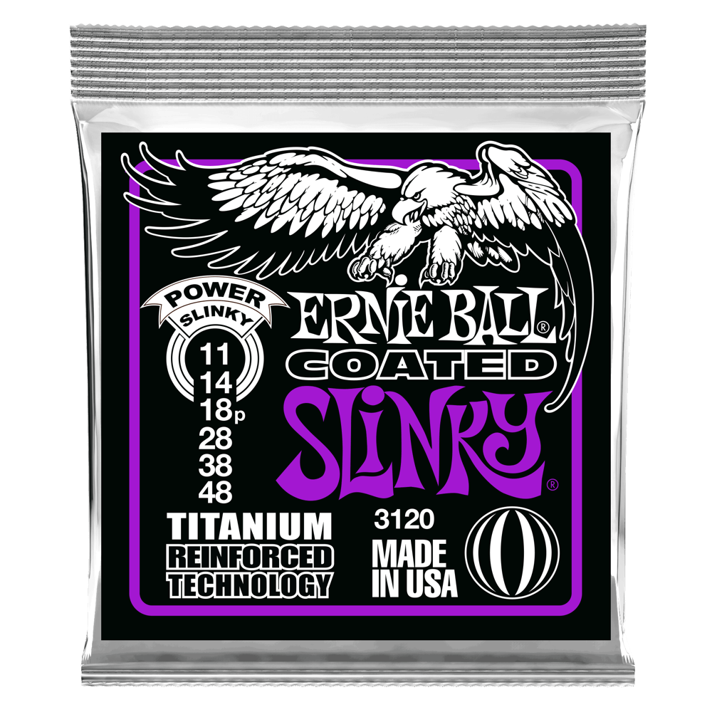 Ernie Ball Power Slinky Coated Titanium RPS Electric Guitar Strings - 11-48 Gauge