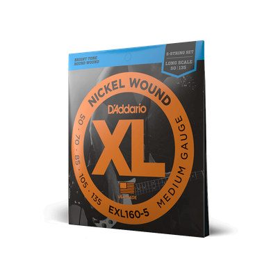 50-135 Medium 5-String, Long Scale, XL Nickel Bass Strings