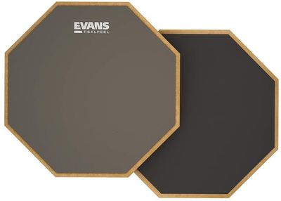 RealFeel by Evans 2-Sided Practice Drum Pad, 12 Inch