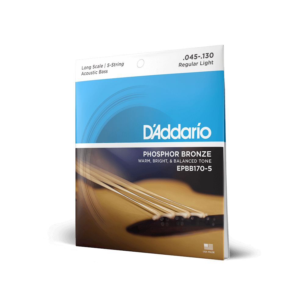 D&#39;Addario 5-String Acoustic Bass Long Scale Strings .045-.130