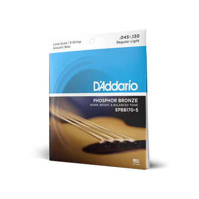 D&#39;Addario 5-String Acoustic Bass Long Scale Strings .045-.130