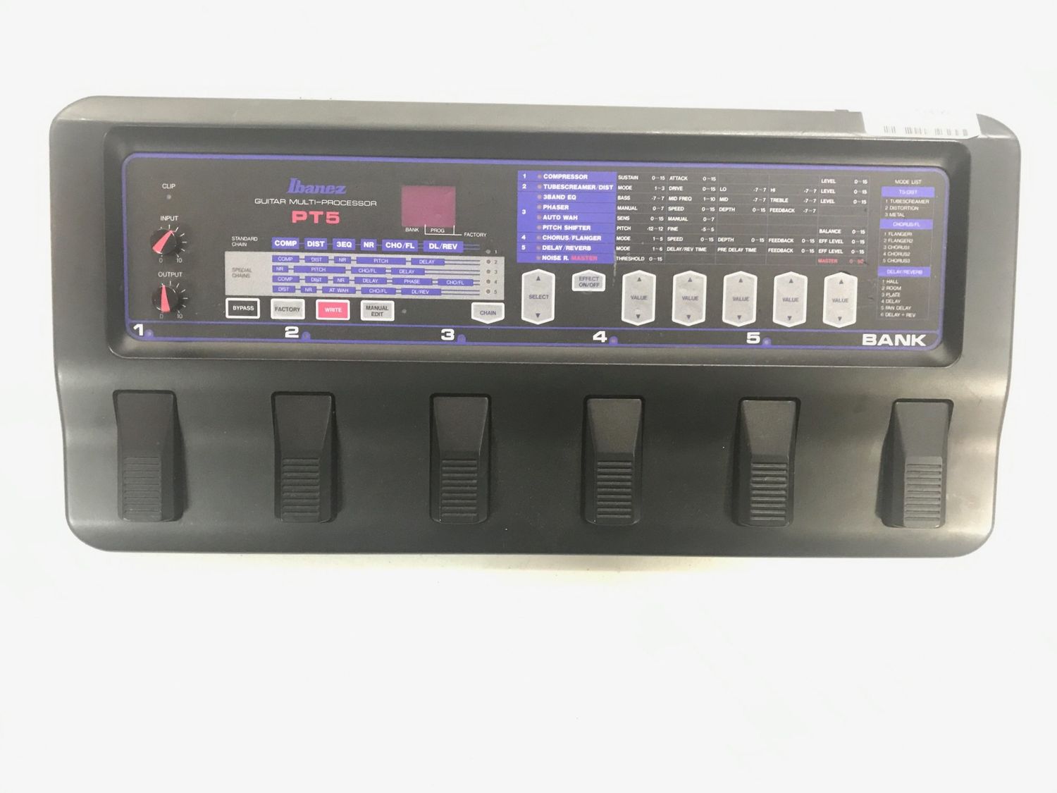 Used Ibanez PT-5 Guitar Multi Effects Processor w/ Power Supply