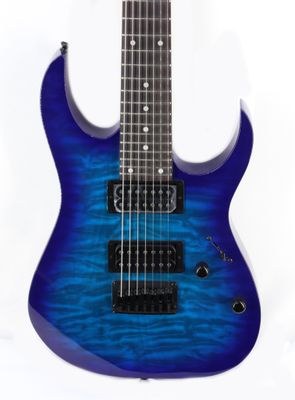 Ibanez GIO GRG7221QA 7str Electric Guitar - Transparent Blue Burst