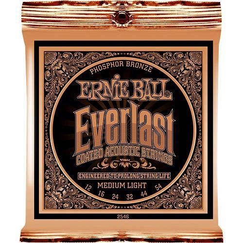 Ernie Ball Everlast Medium Light Coated Phosphor Bronze Acoustic Guitar Strings - 12-54 Gauge