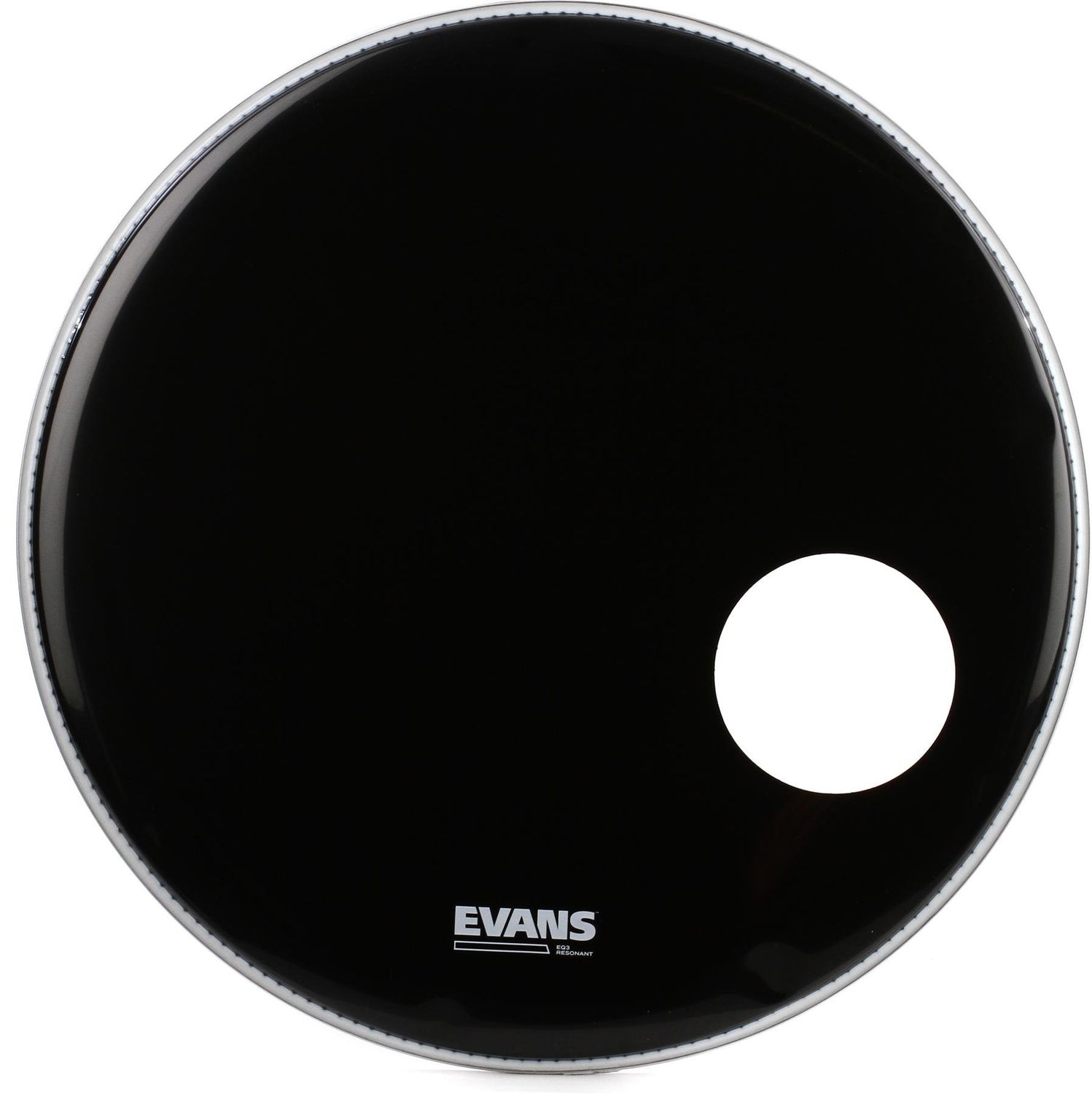 Evans EQ3 Resonant Black Bass Drum Head, 22 Inch