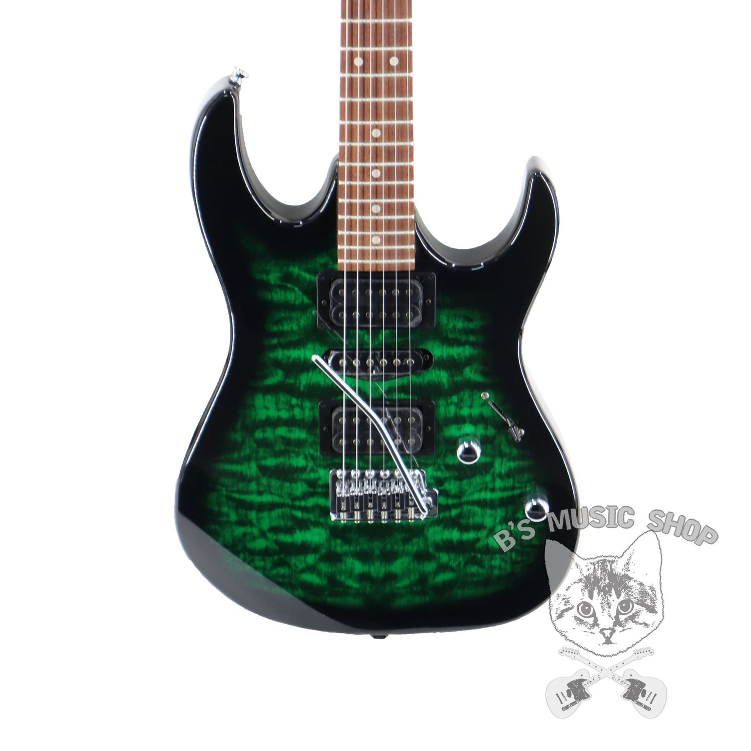 Ibanez GIO GRX70QA Electric Guitar - Transparent Emerald Burst