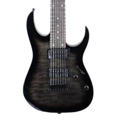 Ibanez GIO GRG7221QA 7str Electric Guitar - Transparent Black Sunburst