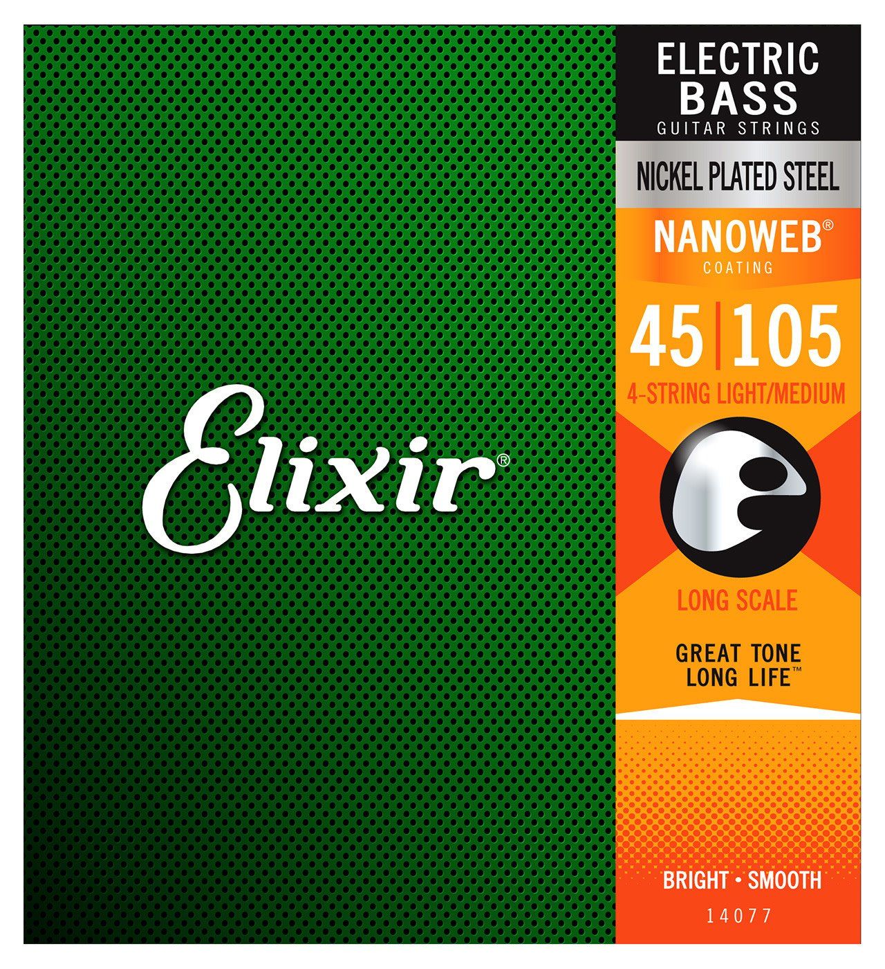 Elixir Nanoweb Nickel Plated Steel Bass Strings - Long Scale Medium 45-105