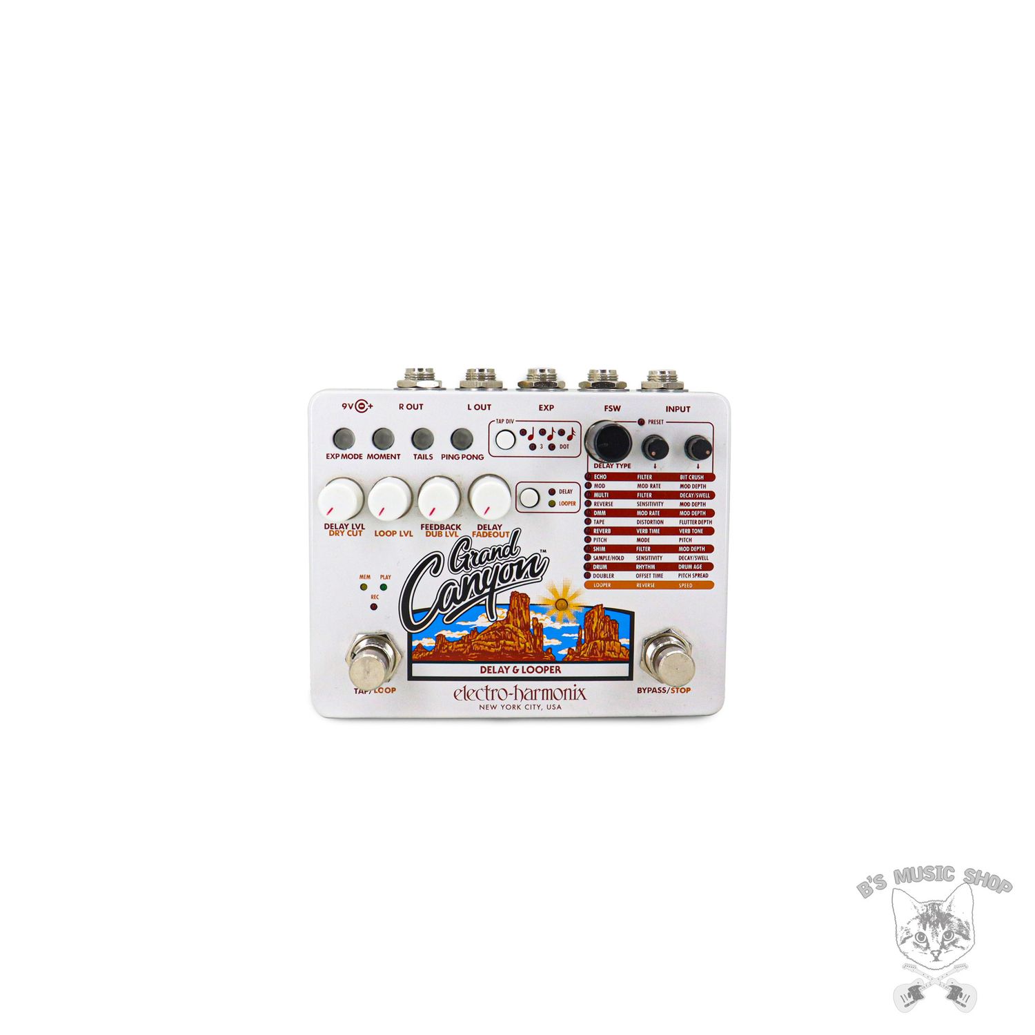 Electro-Harmonix Grand Canyon - Delay &amp; Looper, 9.6DC-200 PSU included