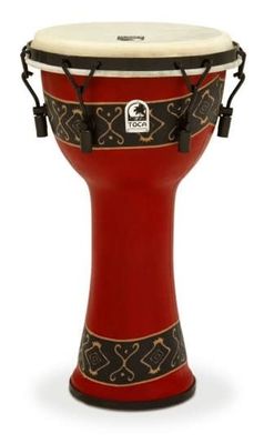 Toca Freestyle 10&quot; Mechanically Tuned Extended Rim Djembe - Bali Red