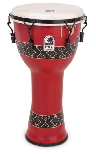 Toca Freestyle 12&quot; Mechanically Tuned Extended Rim Djembe - Bali Red