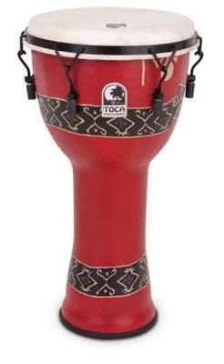 Toca Freestyle 12&quot; Mechanically Tuned Extended Rim Djembe - Bali Red