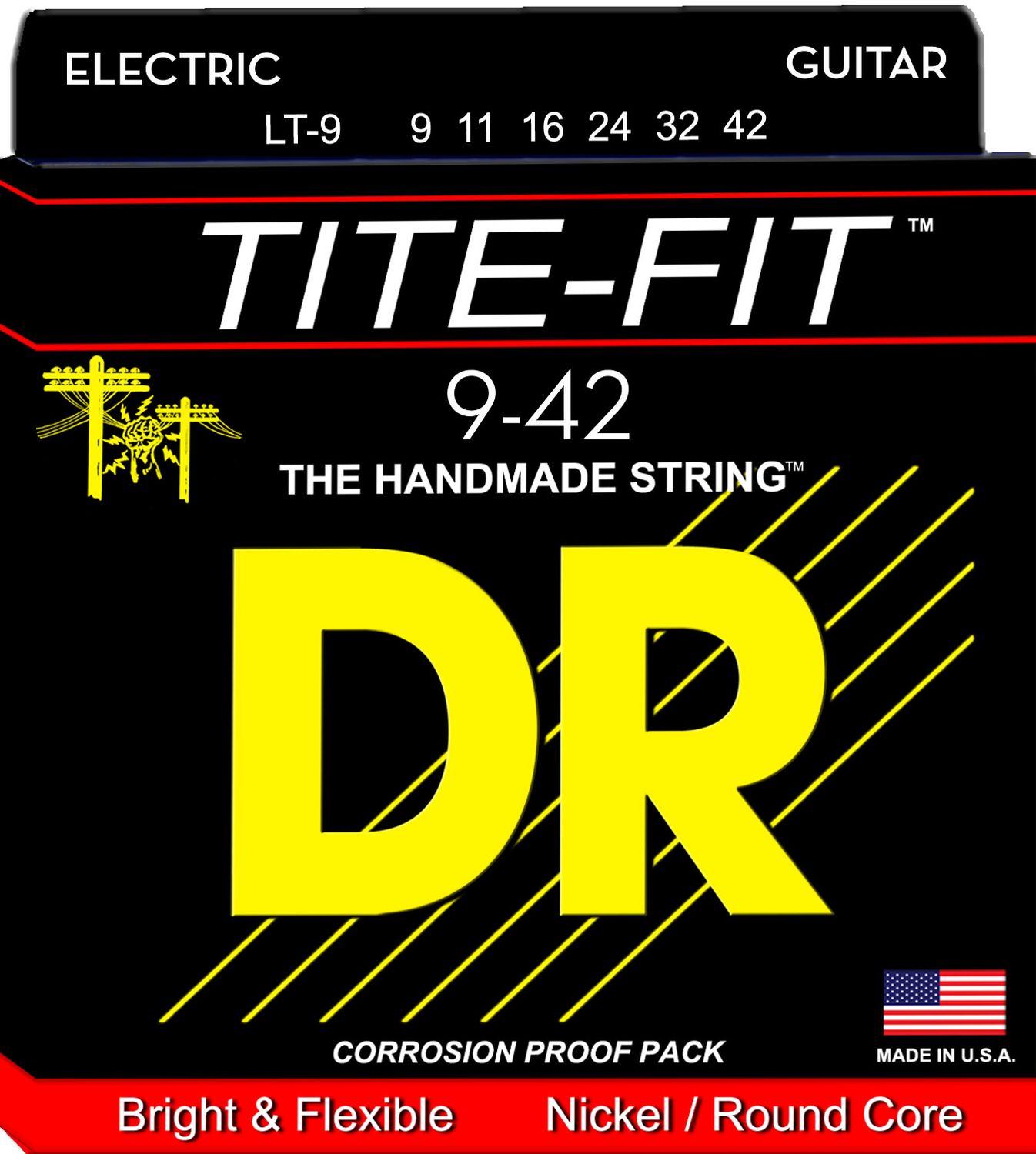 DR Tite-Fit Nickel Plated Electric Guitar Strings: Light 9-42