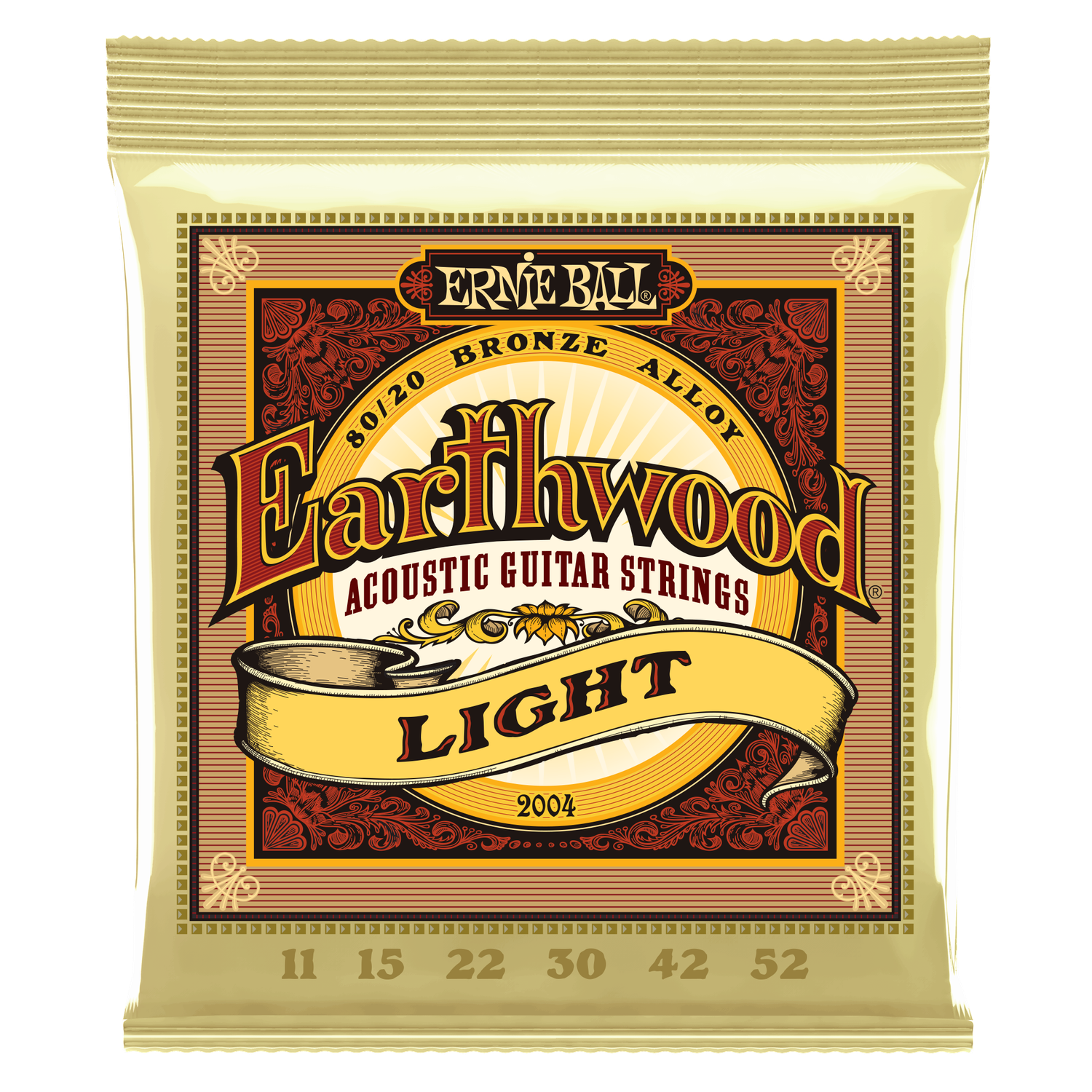 Ernie Ball Earthwood Light 80/20 Bronze Acoustic Guitar Strings - 11-52 Gauge