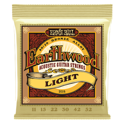 Ernie Ball Earthwood Light 80/20 Bronze Acoustic Guitar Strings - 11-52 Gauge