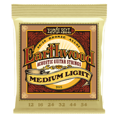 Ernie Ball Earthwood Medium Light 80/20 Bronze Acoustic Guitar Strings - 12-54 Gauge