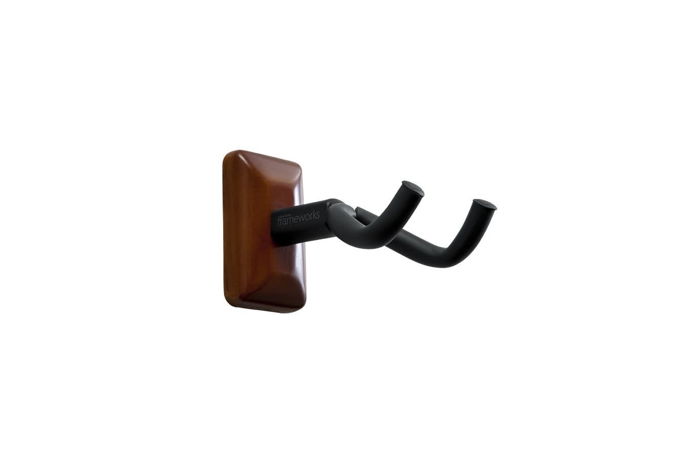 Gator Frameworks Wall Mounted Guitar Hanger with Mahogany Mounting Plate