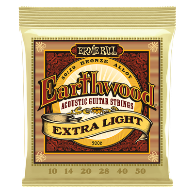 Ernie Ball Earthwood Extra Light 80/20 Bronze Acoustic Guitar Strings - 10-50 Gauge