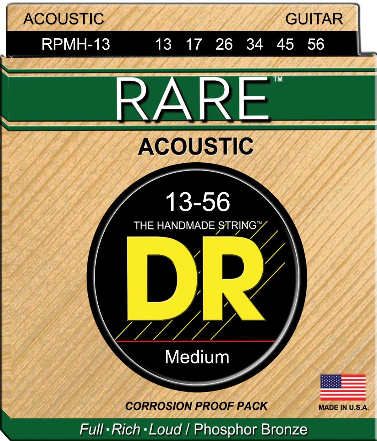 DR Rare Phosphor Bronze Acoustic Guitar Strings: Medium 13-56
